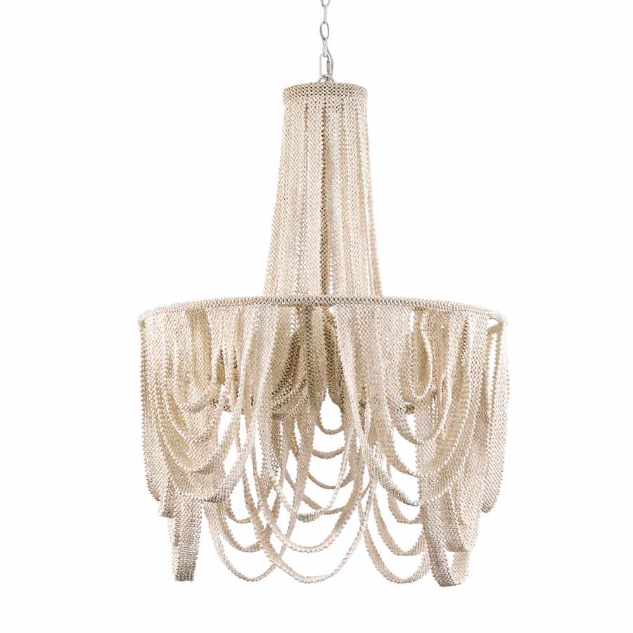 Palecek Selita 4 Light 27" Wide Beaded Ring Chandelier