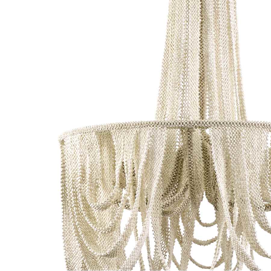 Palecek Selita 4 Light 27" Wide Beaded Ring Chandelier