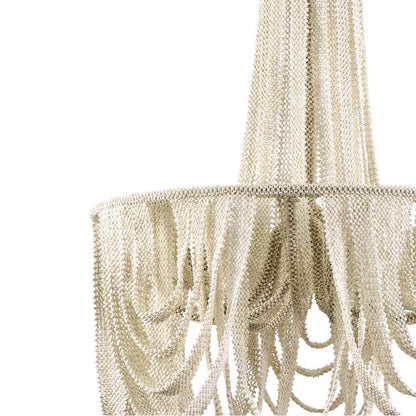 Palecek Selita 4 Light 27" Wide Beaded Ring Chandelier
