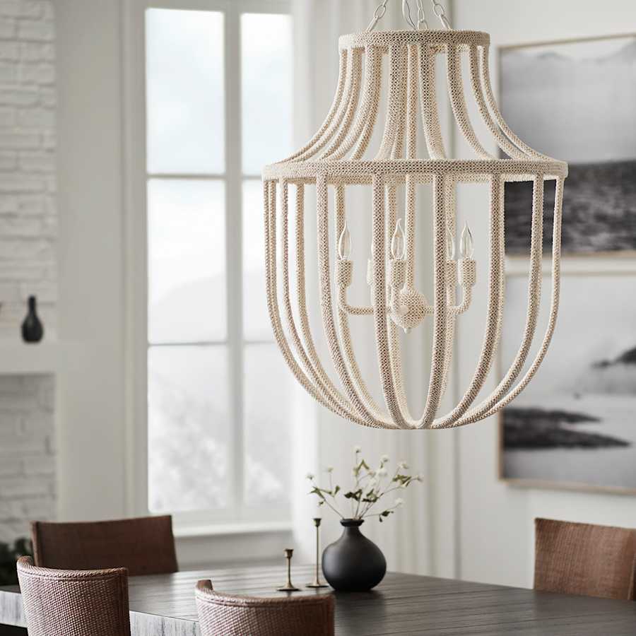 Palecek Paloma 5 Light 28" Wide Beaded Empire Chandelier