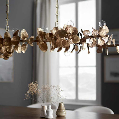 Palecek Eucalyptus 10 Light 61" Wide Linear Chandelier