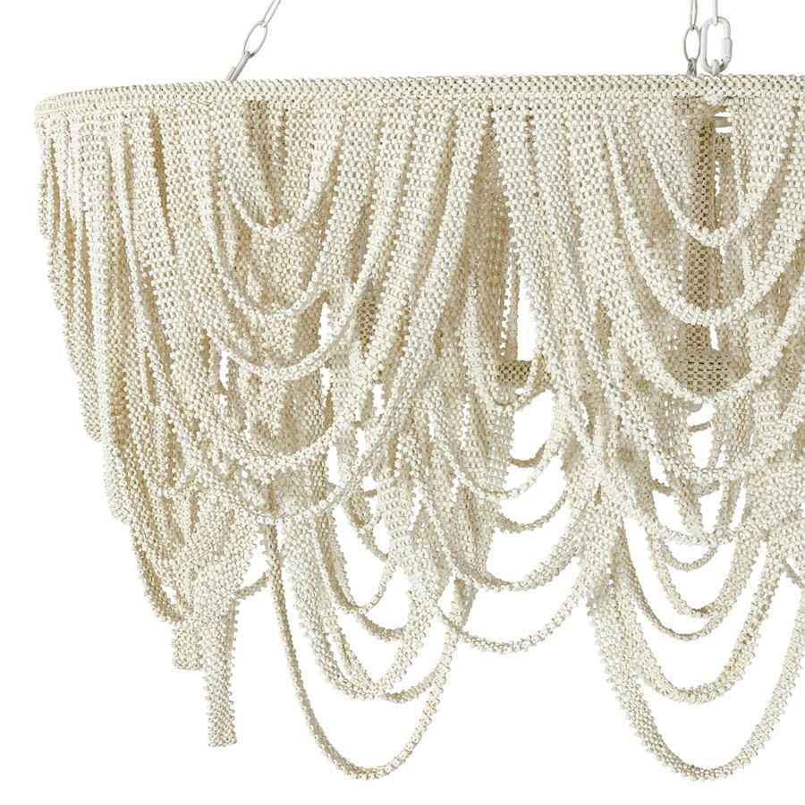 Palecek Selita 4 Light 49" Wide Beaded Ring Chandelier