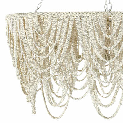Palecek Selita 4 Light 49" Wide Beaded Ring Chandelier