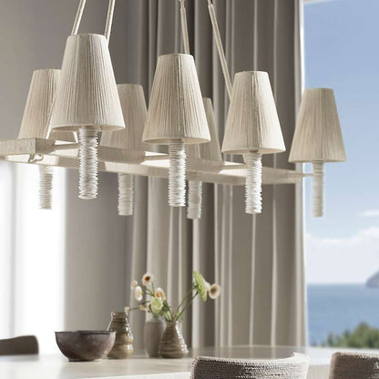 Palecek Lassiter 8 Light 56" Wide Linear Chandelier