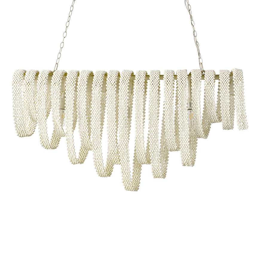 Palecek Raya 3 Light 51" Wide Beaded Linear Chandelier