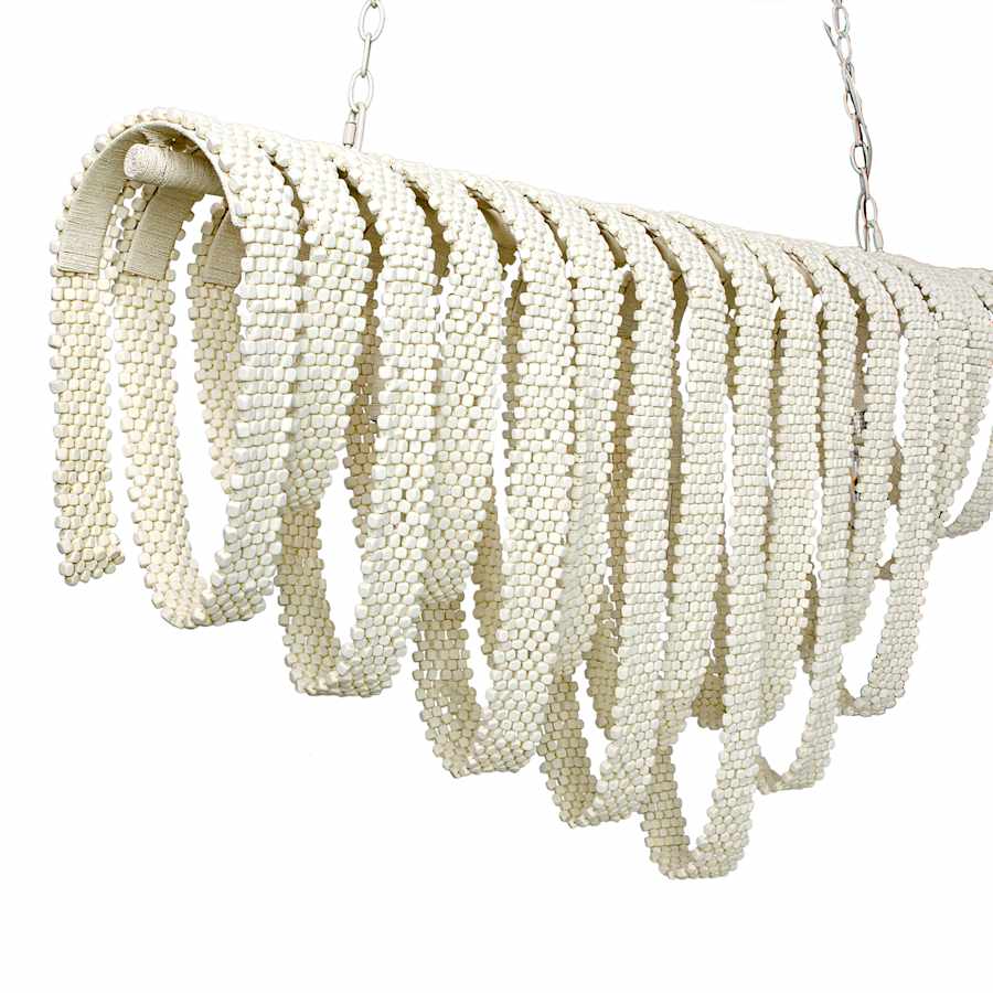 Palecek Raya 3 Light 51" Wide Beaded Linear Chandelier