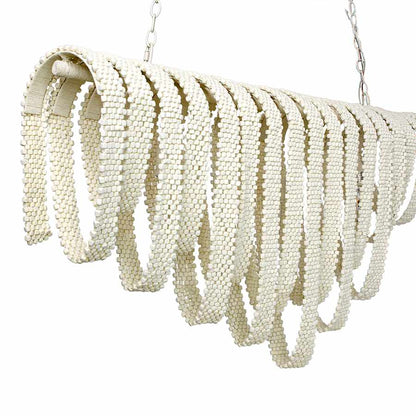 Palecek Raya 3 Light 51" Wide Beaded Linear Chandelier