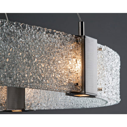 Hammerton Studio Parallel 12 Light 44" Hand Textured Glass LED Chandelier