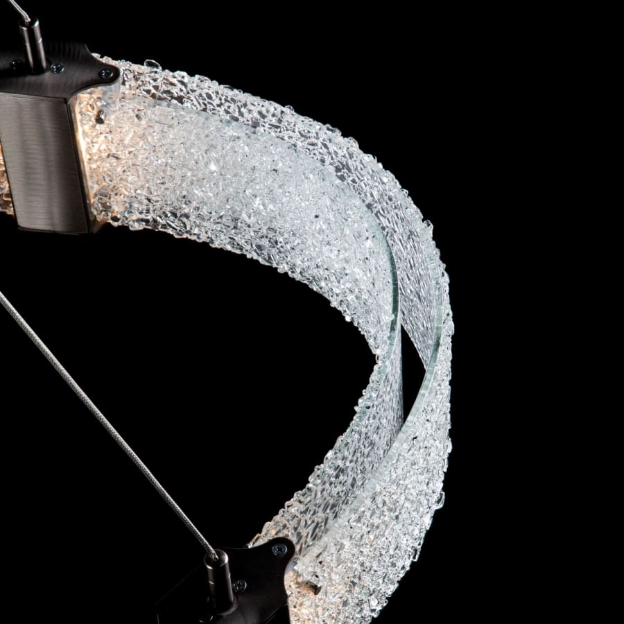 Hammerton Studio Parallel 12 Light 44" Hand Textured Glass LED Chandelier
