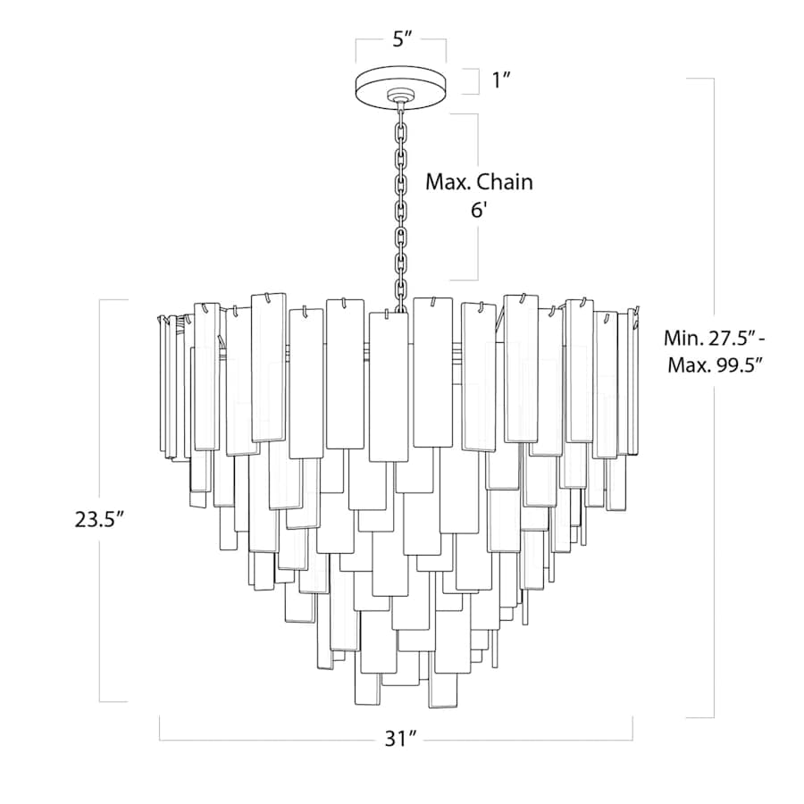 Regina Andrew Glacier 16 Light 31" Wide Chandelier