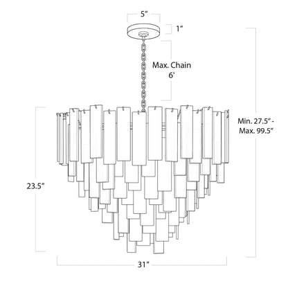 Regina Andrew Glacier 16 Light 31" Wide Chandelier