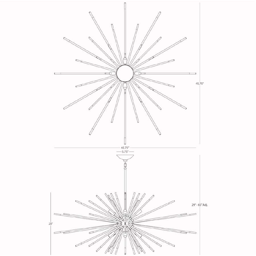 Robert Abbey Andromeda 8 Light 46" Wide Sputnik Chandelier