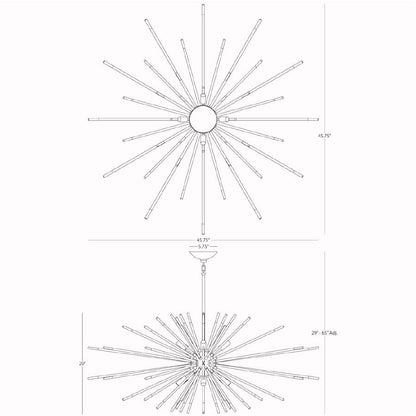 Robert Abbey Andromeda 8 Light 46" Wide Sputnik Chandelier
