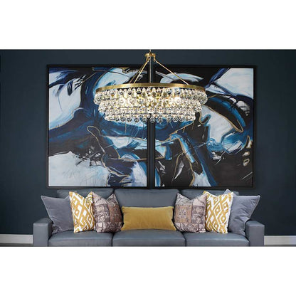 Robert Abbey Bling 6 Light 35" Wide Waterfall Chandelier