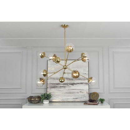 Robert Abbey Celeste 12 Light 48" Wide Sputnik Chandelier with Clear Glass Shades