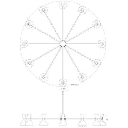 Robert Abbey Clare 12 Light 76" Wide Chandelier