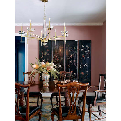 Robert Abbey Cristallo 8 Light 41" Wide Crystal Chandelier with Fabric Shades