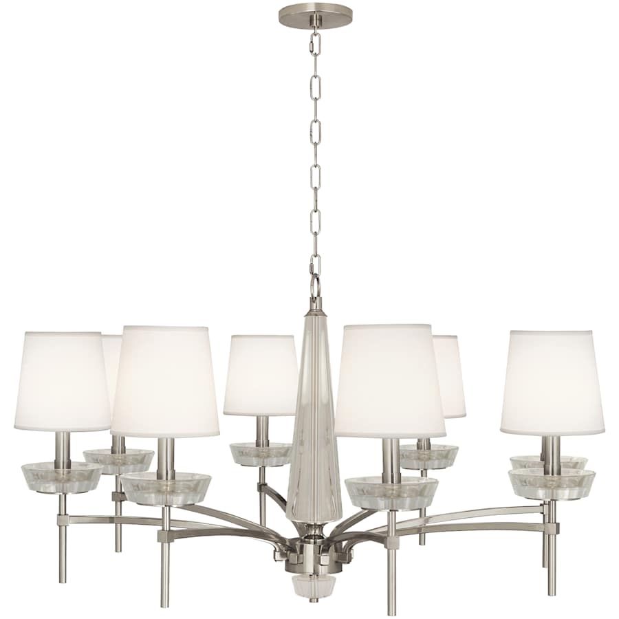 Robert Abbey Cristallo 8 Light 41" Wide Crystal Chandelier with Fabric Shades