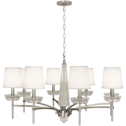 Robert Abbey Cristallo 8 Light 41" Wide Crystal Chandelier with Fabric Shades