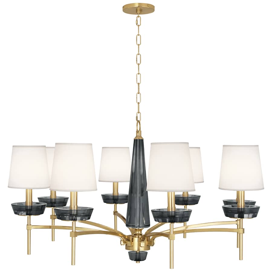 Robert Abbey Cristallo 8 Light 41" Wide Crystal Chandelier with Fabric Shades