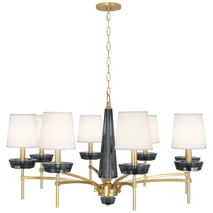 Robert Abbey Cristallo 8 Light 41" Wide Crystal Chandelier with Fabric Shades