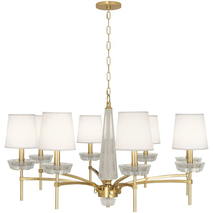 Robert Abbey Cristallo 8 Light 41" Wide Crystal Chandelier with Fabric Shades