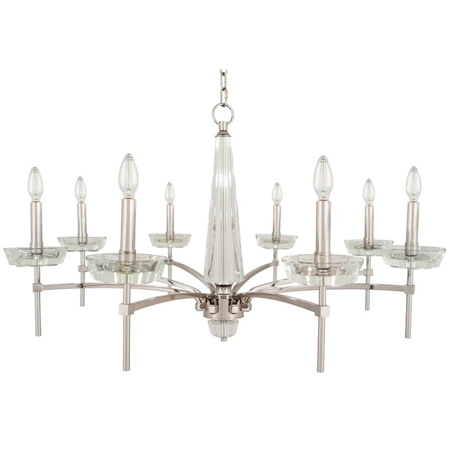 Robert Abbey Cristallo 8 Light 41" Wide Crystal Chandelier with Fabric Shades