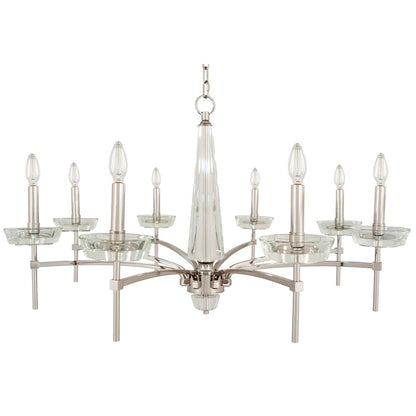 Robert Abbey Cristallo 8 Light 41" Wide Crystal Chandelier with Fabric Shades