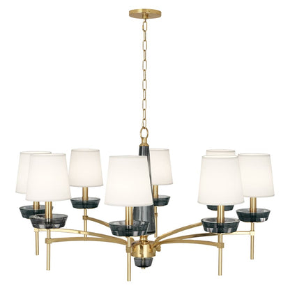 Robert Abbey Cristallo 8 Light 41" Wide Crystal Chandelier with Fabric Shades