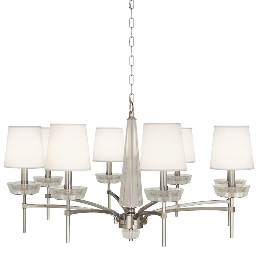 Robert Abbey Cristallo 8 Light 41" Wide Crystal Chandelier with Fabric Shades