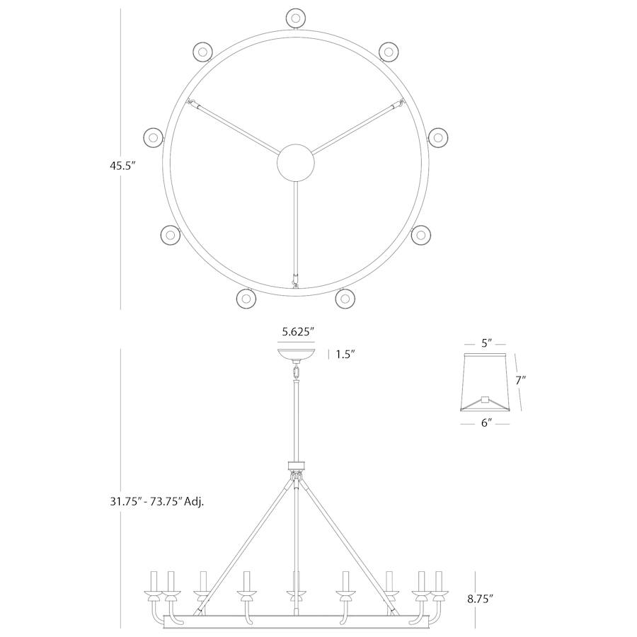 Robert Abbey William 9 Light 49" Wide Chandelier