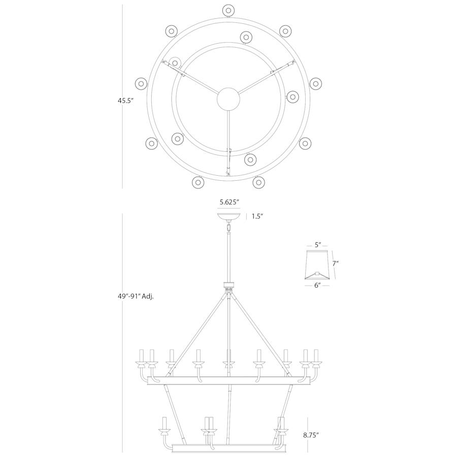Robert Abbey William 14 Light 49" Wide Chandelier