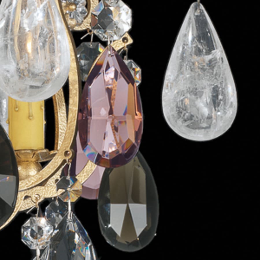 Schonbek Renaissance 6 Light 20" Wide Semi-Flush Ceiling Fixture with Amethyst and Black Diamond Swarovski Rock Crystals