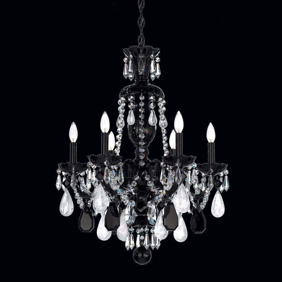 Schonbek Hamilton 6 Light 22" Wide Crystal Chandelier with Amethyst Rock Crystals