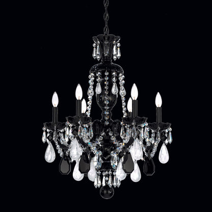 Schonbek Hamilton 6 Light 22" Wide Crystal Chandelier with Amethyst Rock Crystals