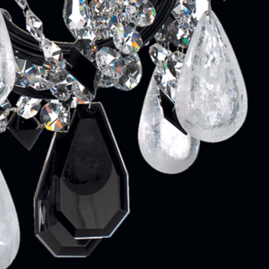 Schonbek Hamilton 7 Light 24" Wide Crystal Chandelier with Black Rock Crystals