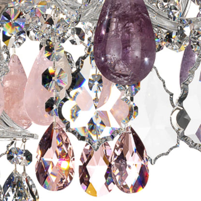 Schonbek Hamilton 7 Light 24" Wide Crystal Chandelier with Amethyst Rock Crystals