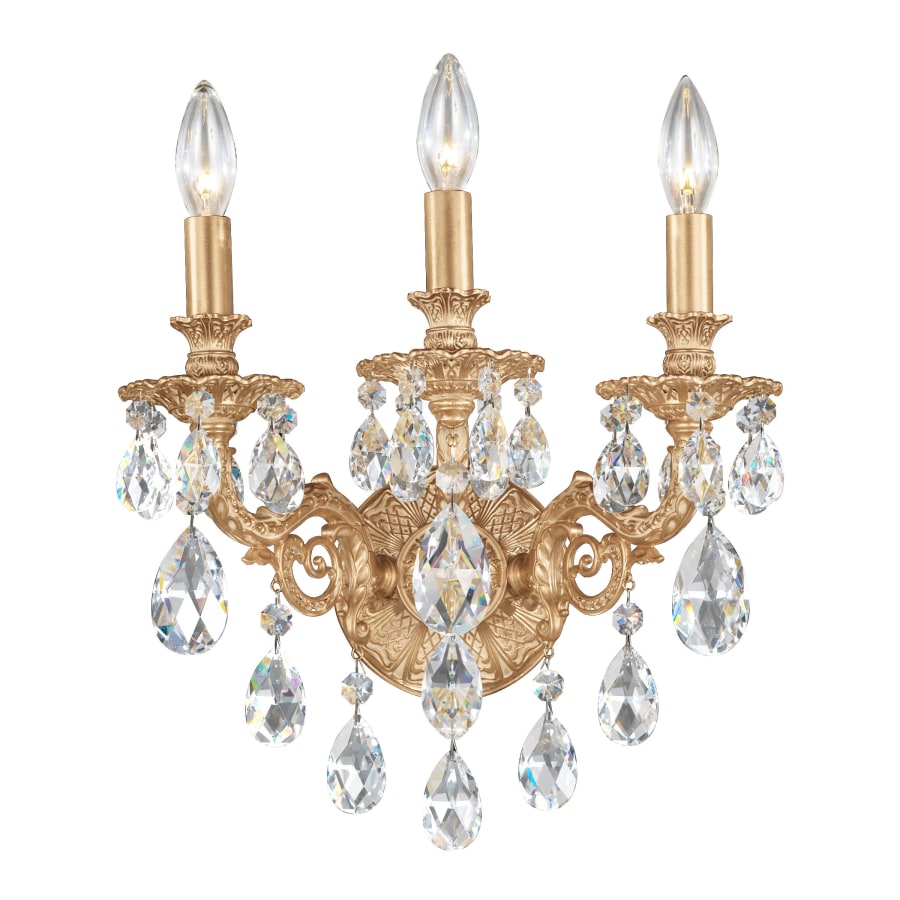 Schonbek Milano 3 Light 15" Tall Wall Sconce with Clear Optic Crystals