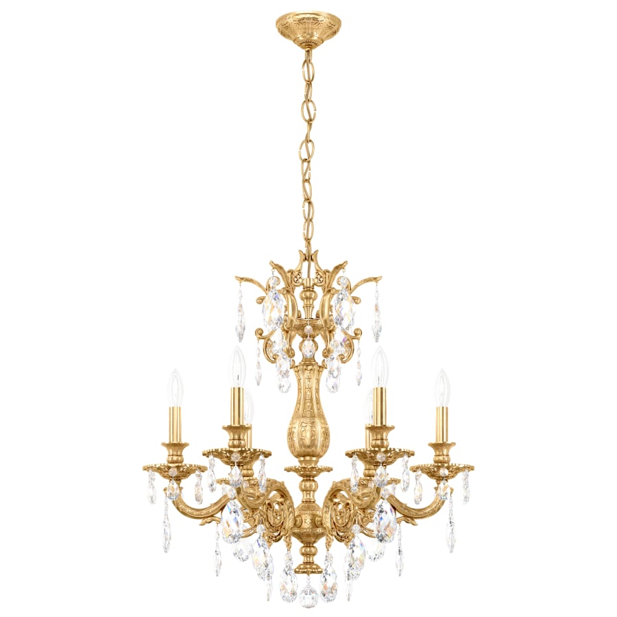Schonbek Milano 6 Light 24" Wide Crystal Chandelier with Clear Optic Crystals