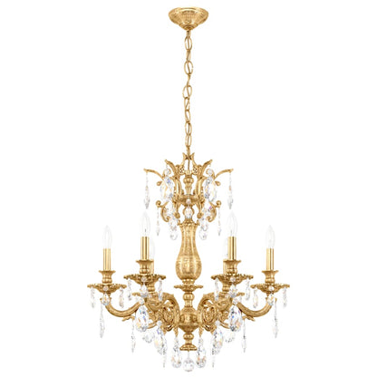Schonbek Milano 6 Light 24" Wide Crystal Chandelier with Clear Optic Crystals