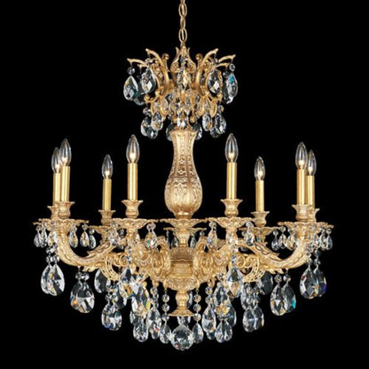 Schonbek Milano 9 Light 30" Wide Crystal Chandelier with Clear Optic Crystals