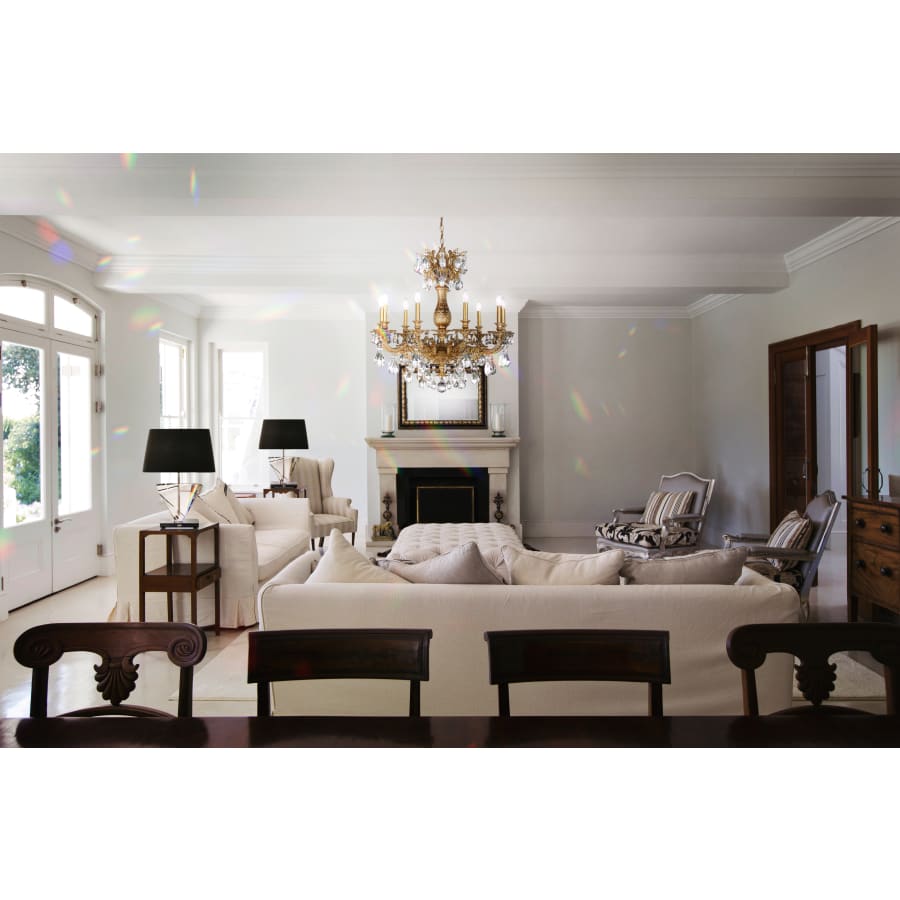Schonbek Milano 9 Light 30" Wide Crystal Chandelier with Clear Optic Crystals