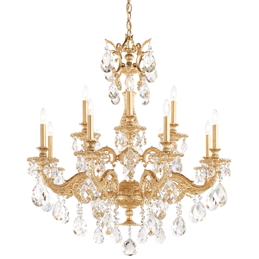Schonbek Milano 12 Light 33" Wide Crystal Chandelier with Clear Optic Crystals
