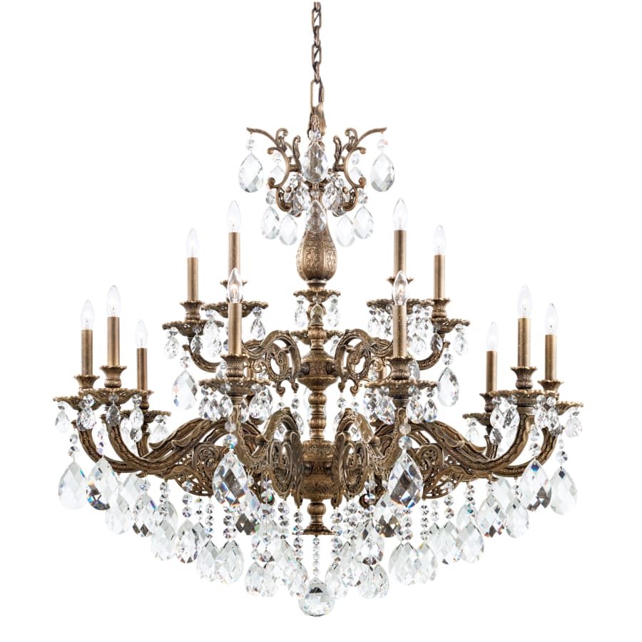 Schonbek Milano 15 Light 39" Wide Crystal Chandelier with Clear Optic Crystals