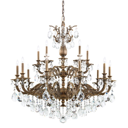 Schonbek Milano 15 Light 39" Wide Crystal Chandelier with Clear Optic Crystals