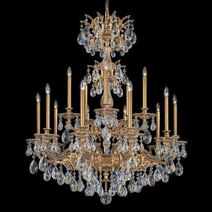 Schonbek Milano 15 Light 39" Wide Crystal Chandelier with Clear Optic Crystals