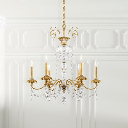 Schonbek Helenia 6 Light 28" Wide Crystal Chandelier with Clear Heritage Crystal Accents