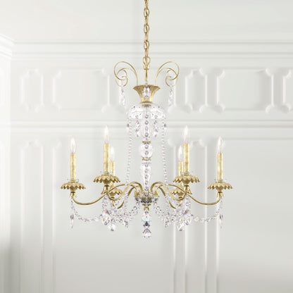 Schonbek Helenia 6 Light 28" Wide Crystal Chandelier with Clear Heritage Crystal Accents