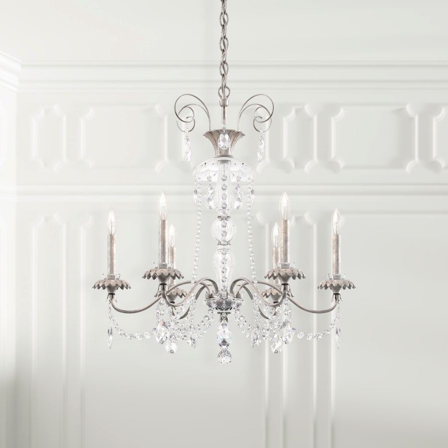 Schonbek Helenia 6 Light 28" Wide Crystal Chandelier with Clear Heritage Crystal Accents