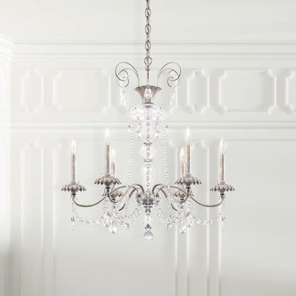 Schonbek Helenia 6 Light 28" Wide Crystal Chandelier with Clear Heritage Crystal Accents